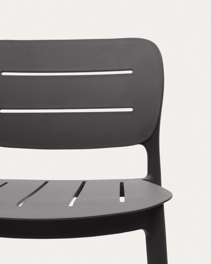 Morella stapelbarer Outdoor-Hocker aus grauem Kunststoff Höhe 65 cm - ZEN ZONE Furniture