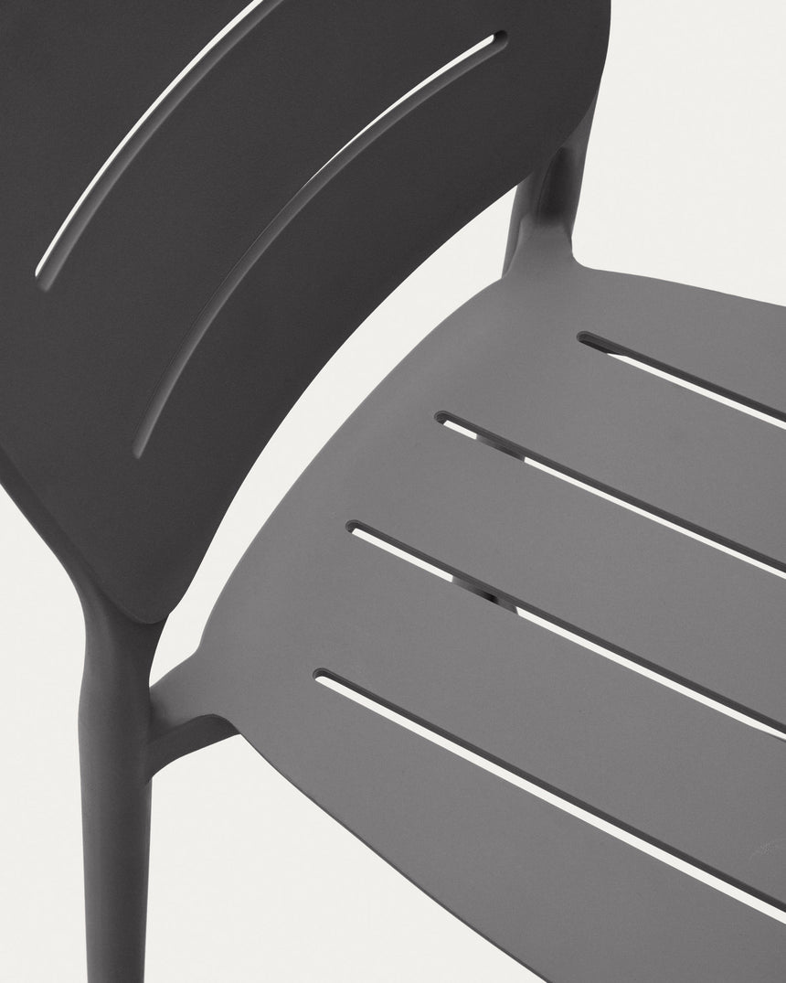 Morella stapelbarer Outdoor-Hocker aus grauem Kunststoff Höhe 65 cm - ZEN ZONE Furniture