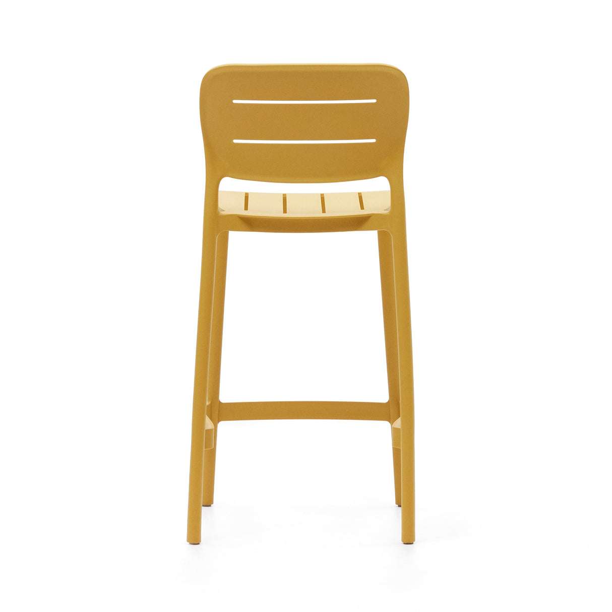 Morella stapelbarer Outdoor-Hocker aus Kunststoff in Senfgelb - ZEN ZONE Furniture