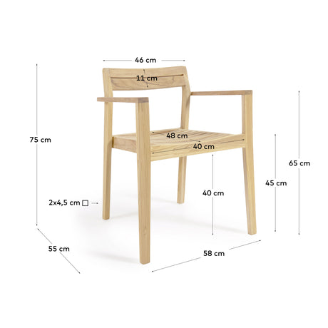 Victoire stapelbarer Gartenstuhl aus massivem Teakholz - ZEN ZONE Furniture