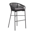 Yanet stapelbarer Hocker aus schwarzem Seil Höhe 80 cm - ZEN ZONE Furniture