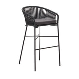 Yanet stapelbarer Hocker aus schwarzem Seil Höhe 80 cm - ZEN ZONE Furniture
