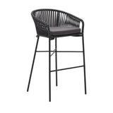 Yanet stapelbarer Hocker aus schwarzem Seil Höhe 80 cm - ZEN ZONE Furniture