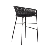 Yanet stapelbarer Hocker aus schwarzem Seil Höhe 80 cm - ZEN ZONE Furniture