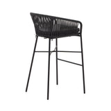 Yanet stapelbarer Hocker aus schwarzem Seil Höhe 80 cm - ZEN ZONE Furniture