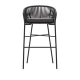Yanet stapelbarer Hocker aus schwarzem Seil Höhe 80 cm - ZEN ZONE Furniture
