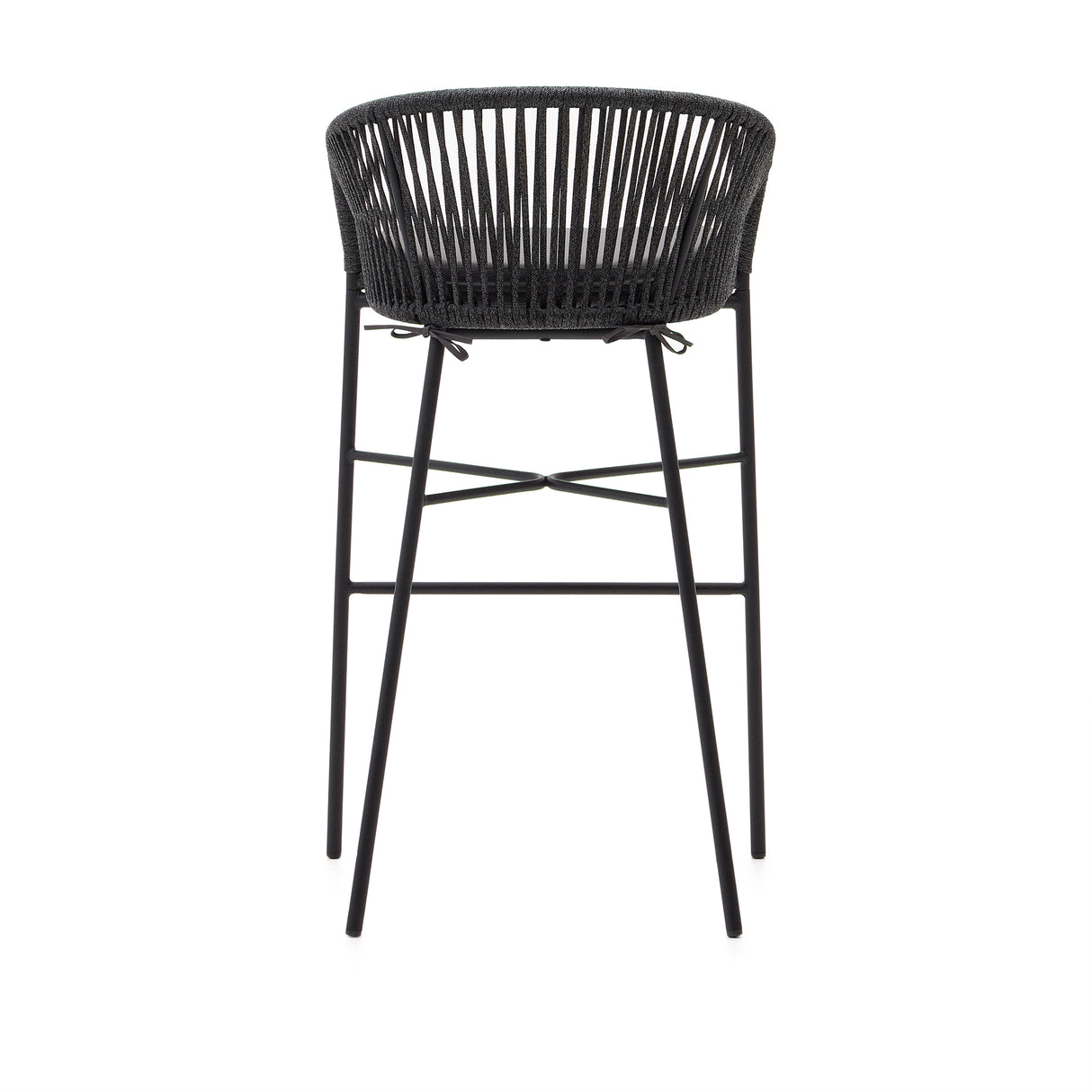 Yanet stapelbarer Hocker aus schwarzem Seil Höhe 80 cm - ZEN ZONE Furniture