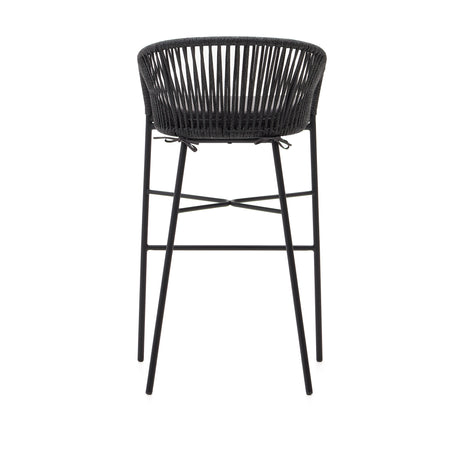 Yanet stapelbarer Hocker aus schwarzem Seil Höhe 80 cm - ZEN ZONE Furniture