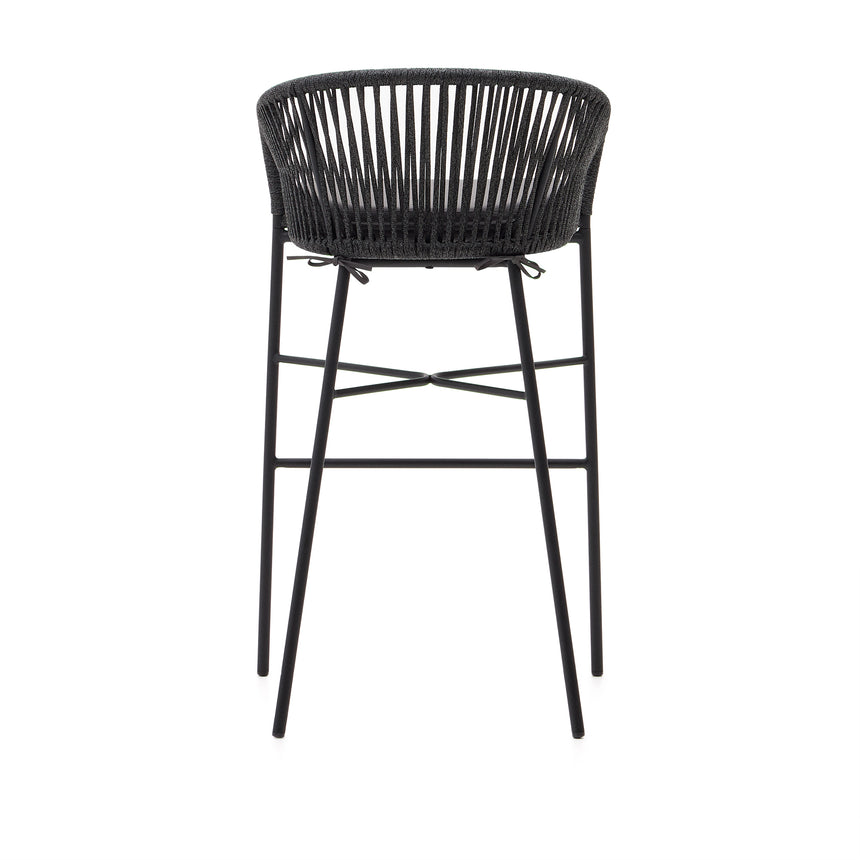 Yanet stapelbarer Hocker aus schwarzem Seil Höhe 80 cm - ZEN ZONE Furniture