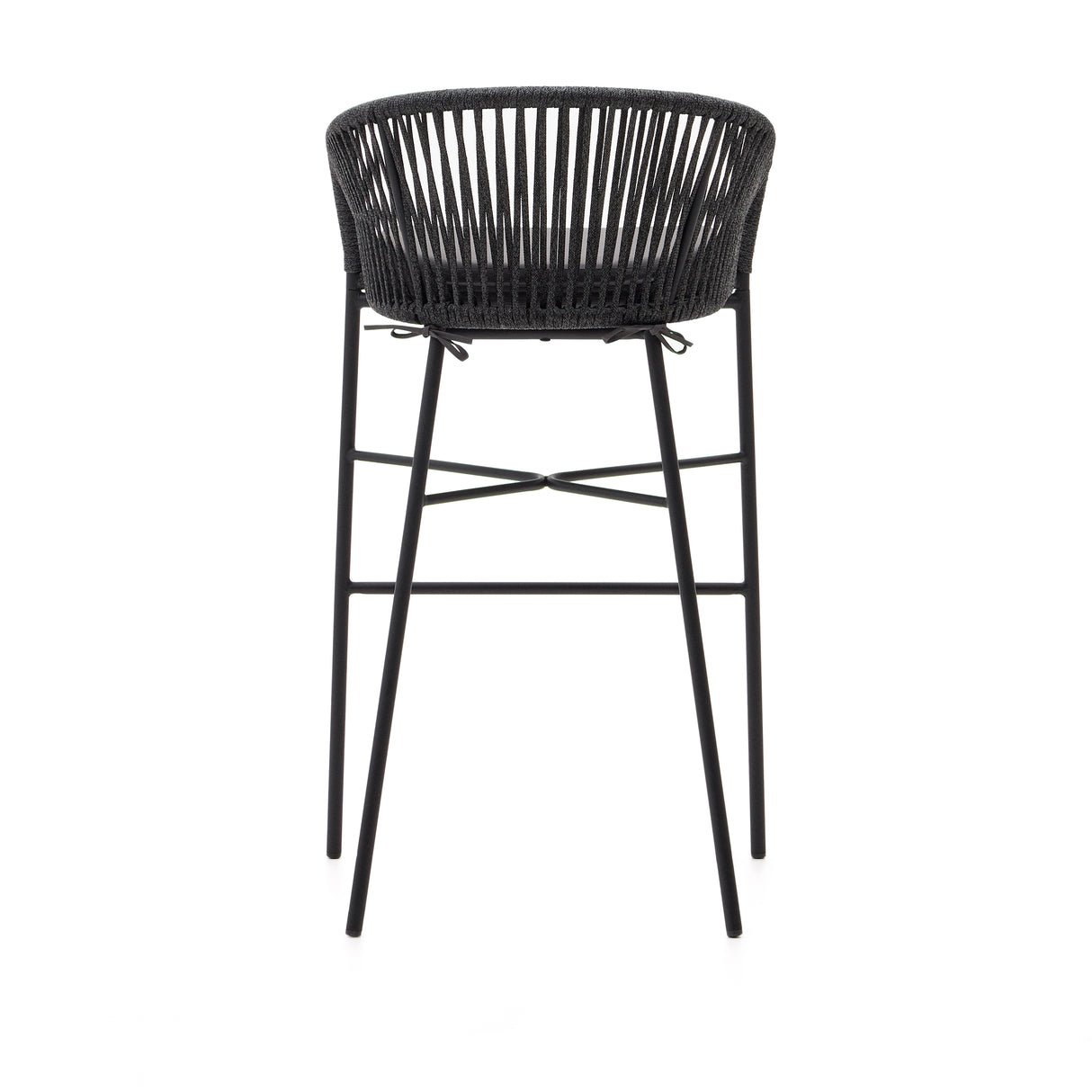 Yanet stapelbarer Hocker aus schwarzem Seil Höhe 80 cm - ZEN ZONE Furniture