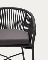 Yanet stapelbarer Hocker aus schwarzem Seil Höhe 80 cm - ZEN ZONE Furniture