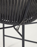 Yanet stapelbarer Hocker aus schwarzem Seil Höhe 80 cm - ZEN ZONE Furniture