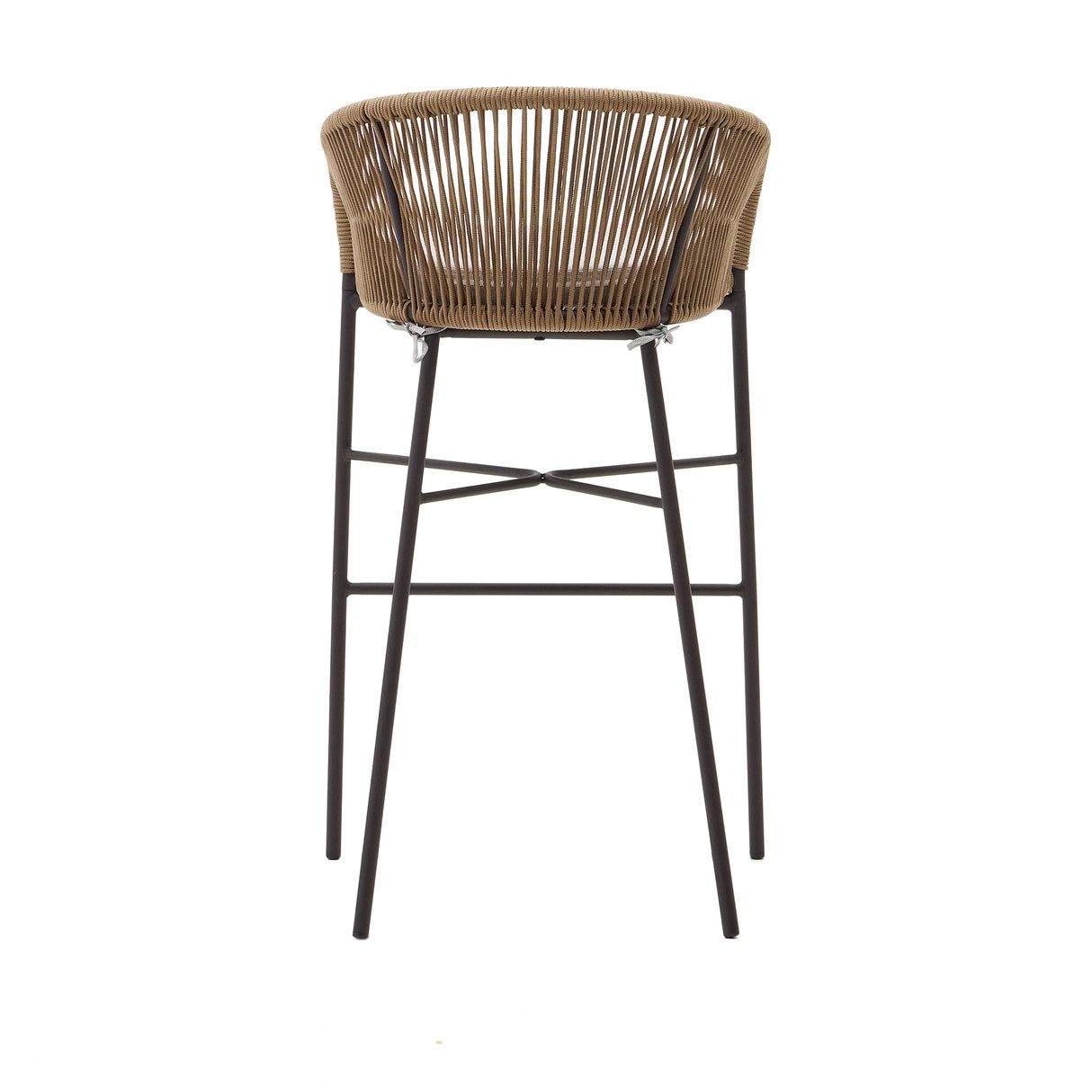 Yanet Hocker aus beigem Seil und verzinktem Stahl Höhe 80 cm - ZEN ZONE Furniture