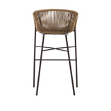 Yanet Hocker aus beigem Seil und verzinktem Stahl Höhe 80 cm - ZEN ZONE Furniture