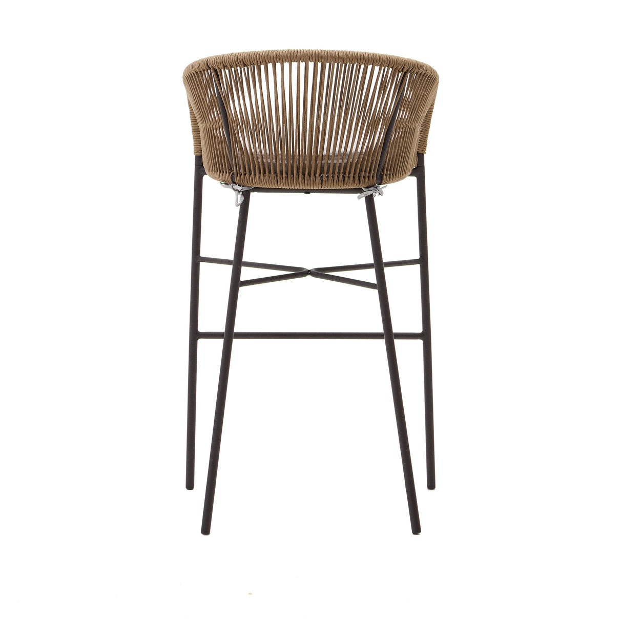 Yanet Hocker aus beigem Seil und verzinktem Stahl Höhe 80 cm - ZEN ZONE Furniture
