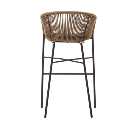Yanet Hocker aus beigem Seil und verzinktem Stahl Höhe 80 cm - ZEN ZONE Furniture