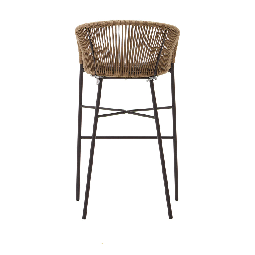 Yanet Hocker aus beigem Seil und verzinktem Stahl Höhe 80 cm - ZEN ZONE Furniture