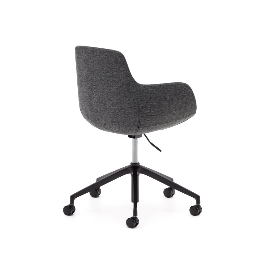 Tissiana Schreibtischstuhl Dunkelgrau und Aluminium mattschwarzer Oberfläche - ZEN ZONE Furniture