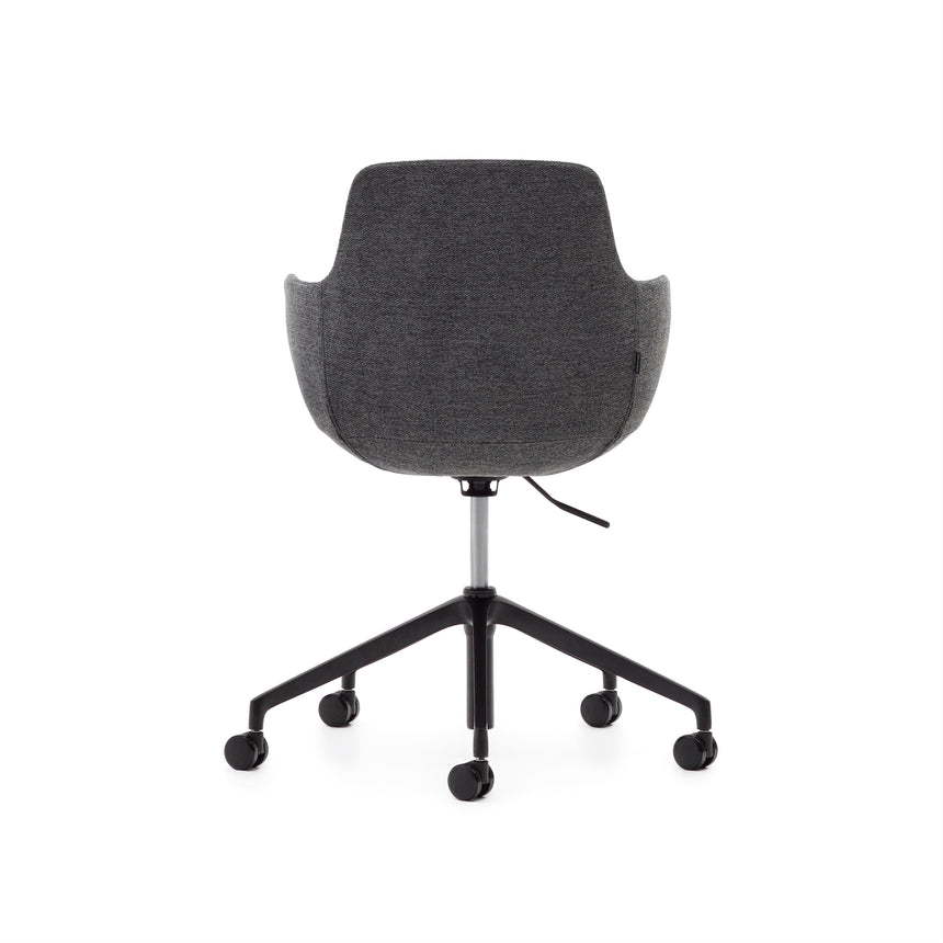 Tissiana Schreibtischstuhl Dunkelgrau und Aluminium mattschwarzer Oberfläche - ZEN ZONE Furniture
