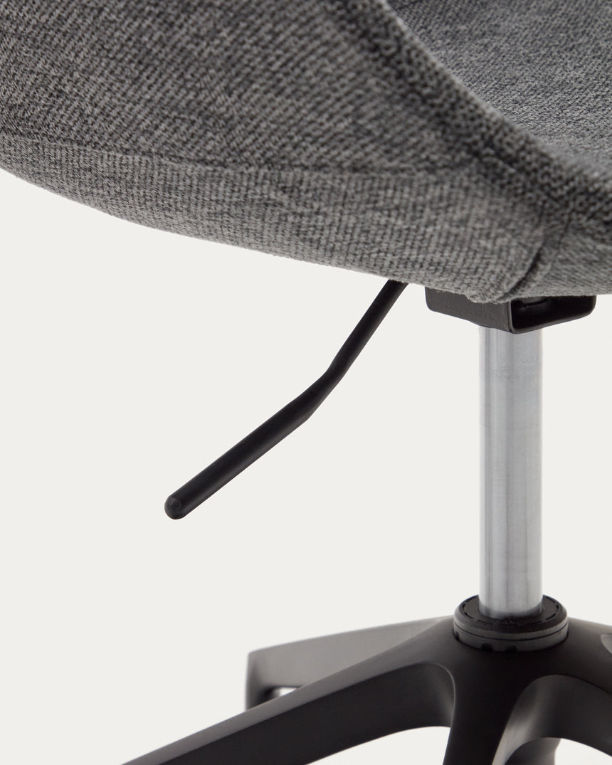 Tissiana Schreibtischstuhl Dunkelgrau und Aluminium mattschwarzer Oberfläche - ZEN ZONE Furniture