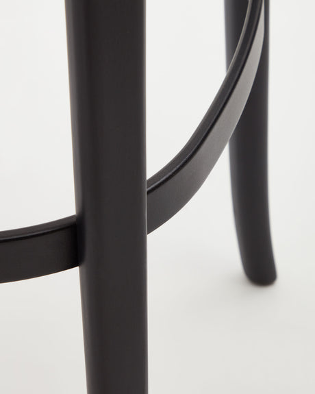 Romane Hocker aus Buchenholz mit schwarzem Finish, Eschenfurnier und Rattan Höhe 75 cm - ZEN ZONE Furniture