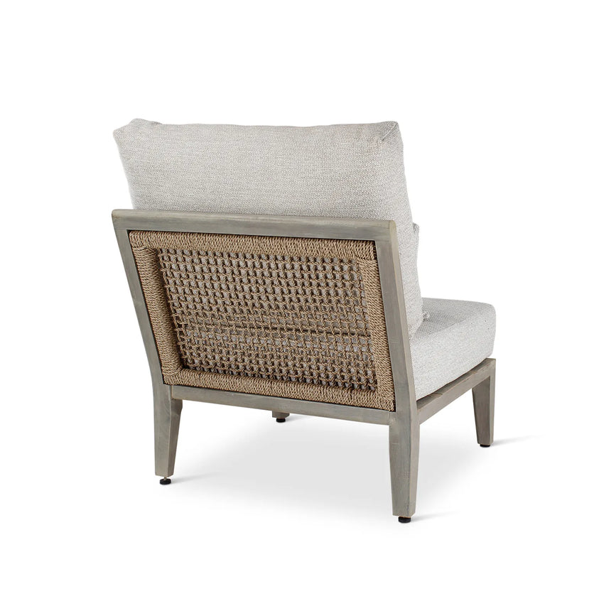 Gartenstuhl Anais in grau aus Teakholz mit beigen Kissen - ZEN ZONE Furniture