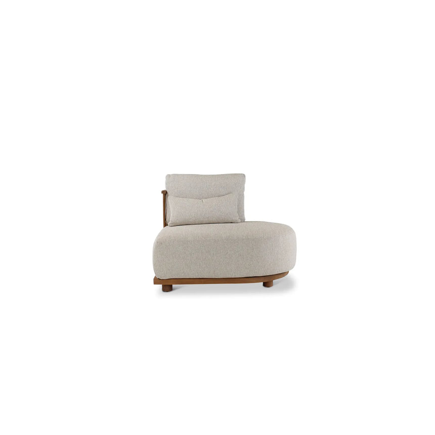 5-Sitzer-Gartensofa Pisang aus Teakholz mit cremefarbenen Kissen, 340x265x77 cm - ZEN ZONE Furniture