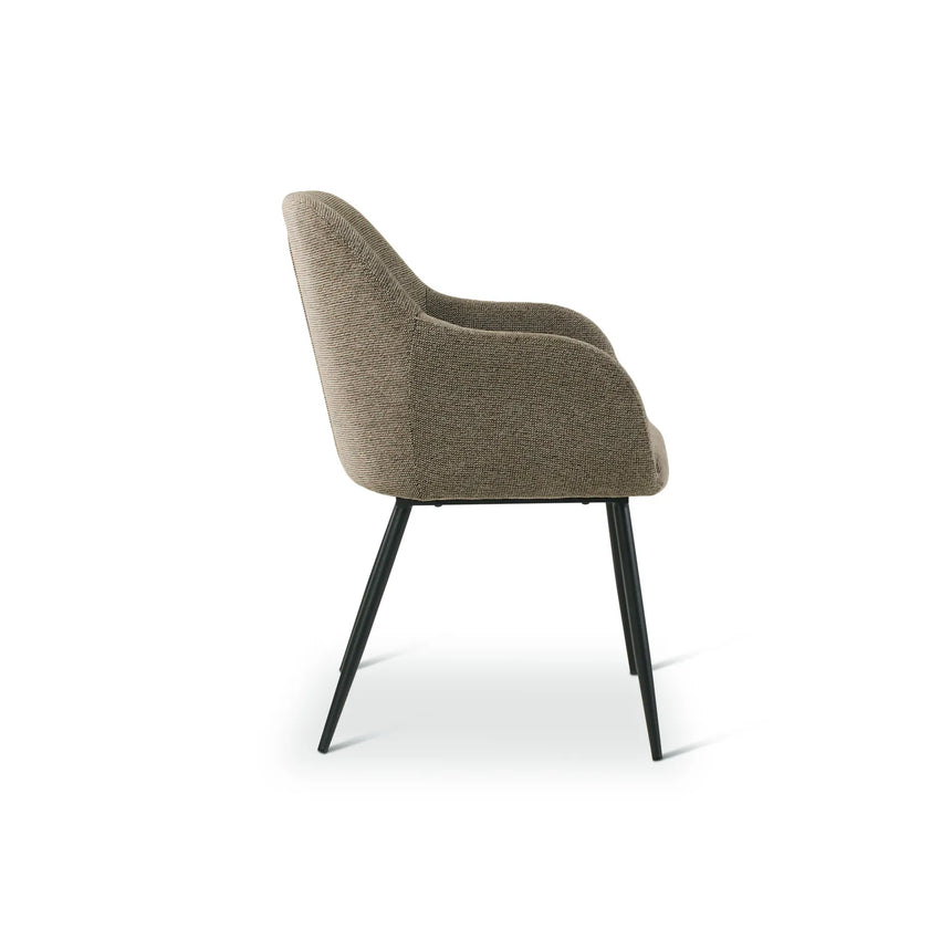LYS Essstuhl mit Armlehnen dunkel grau, anthrazit Beine aus Metall - ZEN ZONE Furniture