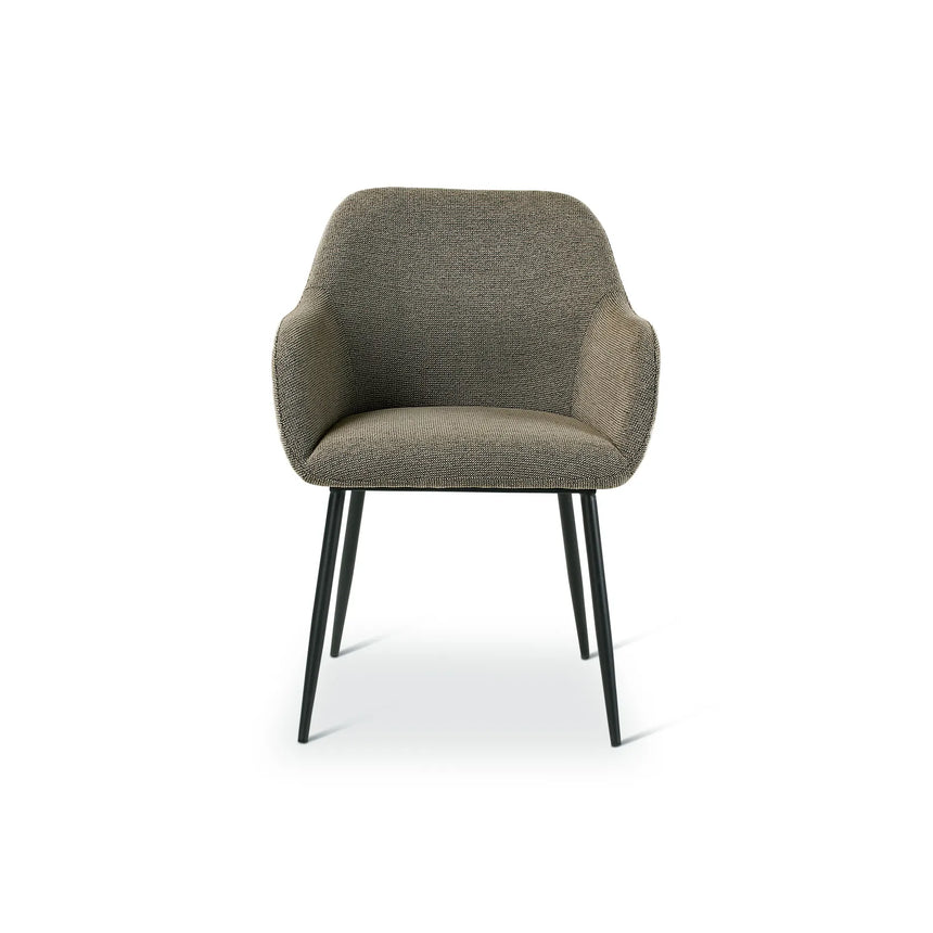 LYS Essstuhl mit Armlehnen dunkel grau, anthrazit Beine aus Metall - ZEN ZONE Furniture