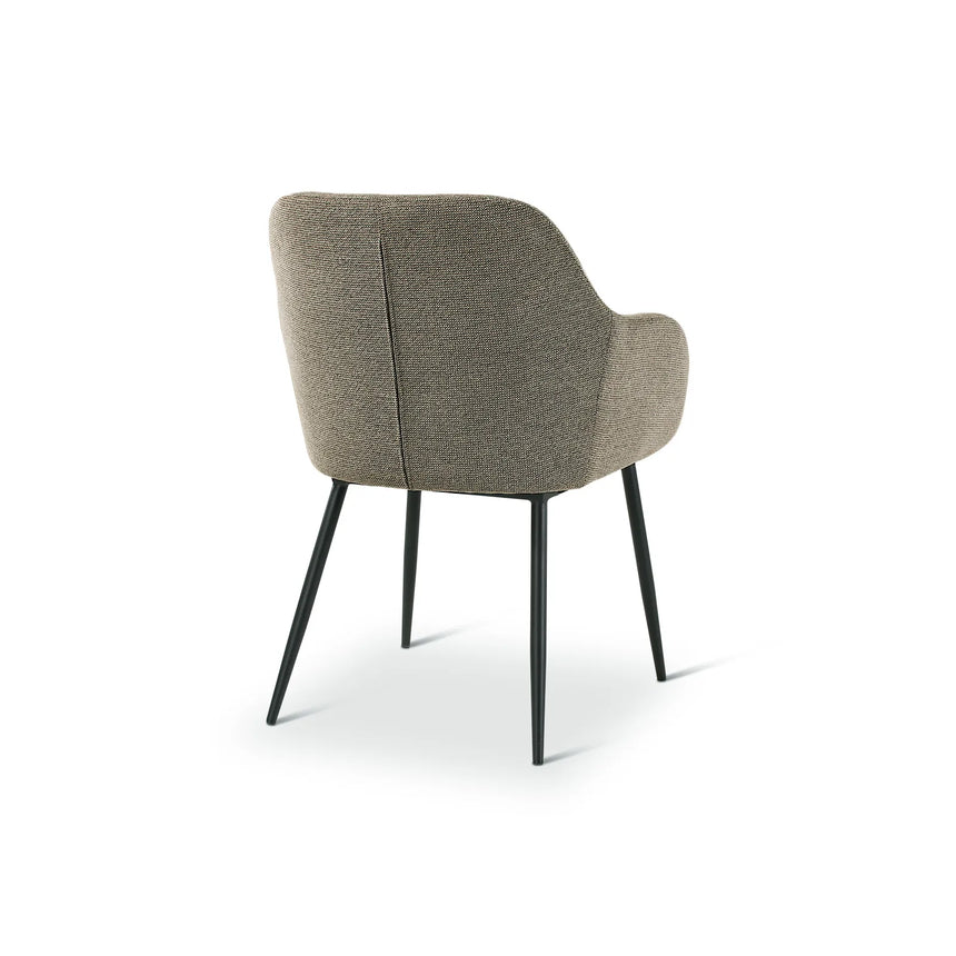 LYS Essstuhl mit Armlehnen dunkel grau, anthrazit Beine aus Metall - ZEN ZONE Furniture