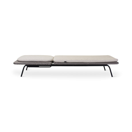 MODESTO Sonnenliege aus schwarzem Aluminium mit oyster-farbenem Geflecht - ZEN ZONE