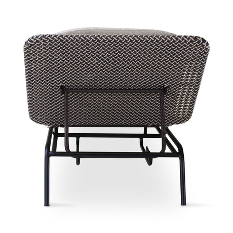 MODESTO Sonnenliege aus schwarzem Aluminium mit oyster-farbenem Geflecht - ZEN ZONE
