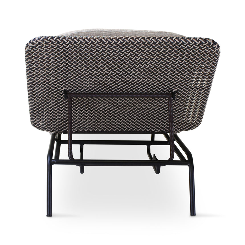 MODESTO Sonnenliege aus schwarzem Aluminium mit oyster-farbenem Geflecht - ZEN ZONE