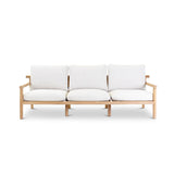 3-Sitzer Gartensofa Kuro aus Teakholz mit cremefarbenen Kissen, 226x91x64 cm - ZEN ZONE Furniture