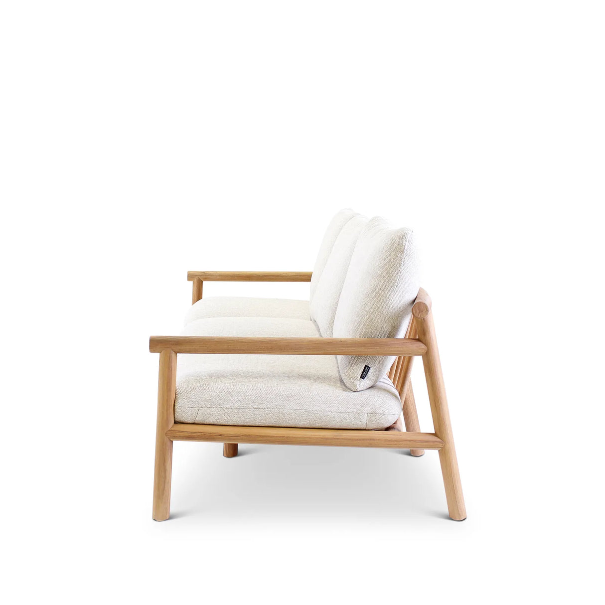 3-Sitzer Gartensofa Kuro aus Teakholz mit cremefarbenen Kissen, 226x91x64 cm - ZEN ZONE Furniture