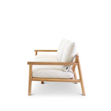 3-Sitzer Gartensofa Kuro aus Teakholz mit cremefarbenen Kissen, 226x91x64 cm - ZEN ZONE Furniture