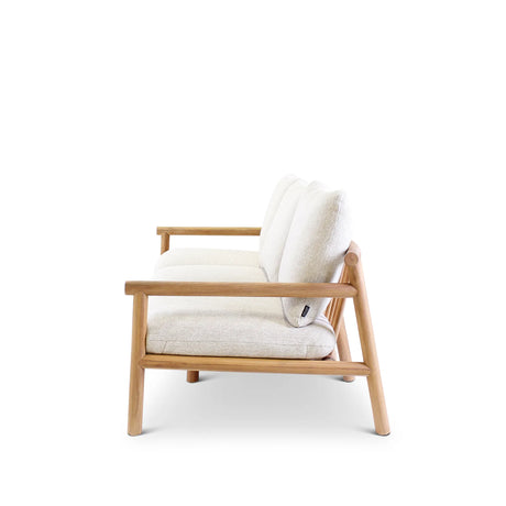 3-Sitzer Gartensofa Kuro aus Teakholz mit cremefarbenen Kissen, 226x91x64 cm - ZEN ZONE Furniture