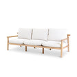 3-Sitzer Gartensofa Kuro aus Teakholz mit cremefarbenen Kissen, 226x91x64 cm - ZEN ZONE Furniture