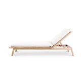 Sonnenliege Kuro aus Teakholz mit cremefarbenen Kissen aus Outdoor-Stoff, 212x75x30 cm - ZEN ZONE Furniture