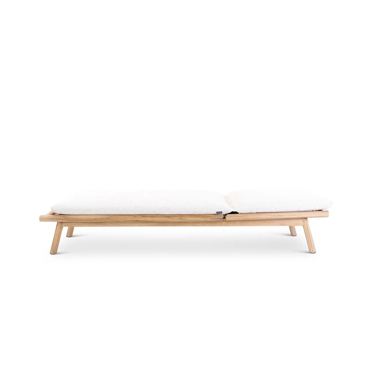 Sonnenliege Kuro aus Teakholz mit cremefarbenen Kissen aus Outdoor-Stoff, 212x75x30 cm - ZEN ZONE Furniture