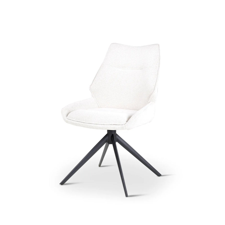 CECILIA drehbarer Stuhl Natur, Beine aus Metall in anthrazit - ZEN ZONE Furniture