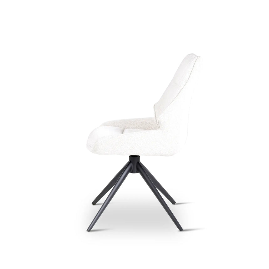 CECILIA drehbarer Stuhl Natur, Beine aus Metall in anthrazit - ZEN ZONE Furniture