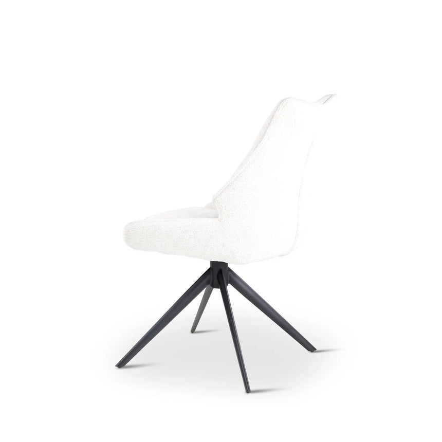 CECILIA drehbarer Stuhl Natur, Beine aus Metall in anthrazit - ZEN ZONE Furniture
