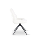 CECILIA drehbarer Stuhl Natur, Beine aus Metall in anthrazit