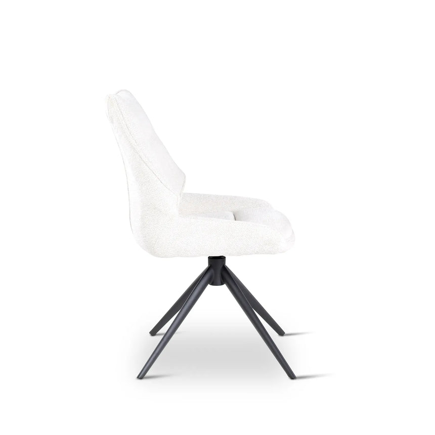 CECILIA drehbarer Stuhl Natur, Beine aus Metall in anthrazit - ZEN ZONE Furniture