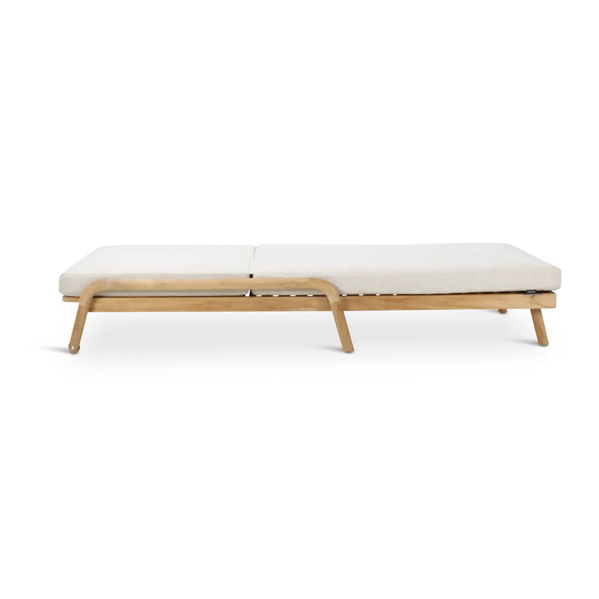 Sonnenliege Boras aus Teakholz mit tonfarbenen Kissen, 200x79x30 cm - ZEN ZONE Furniture