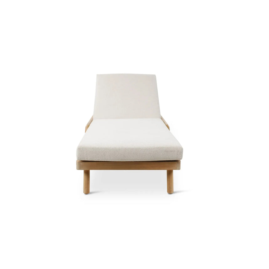 Sonnenliege Boras aus Teakholz mit tonfarbenen Kissen, 200x79x30 cm - ZEN ZONE Furniture