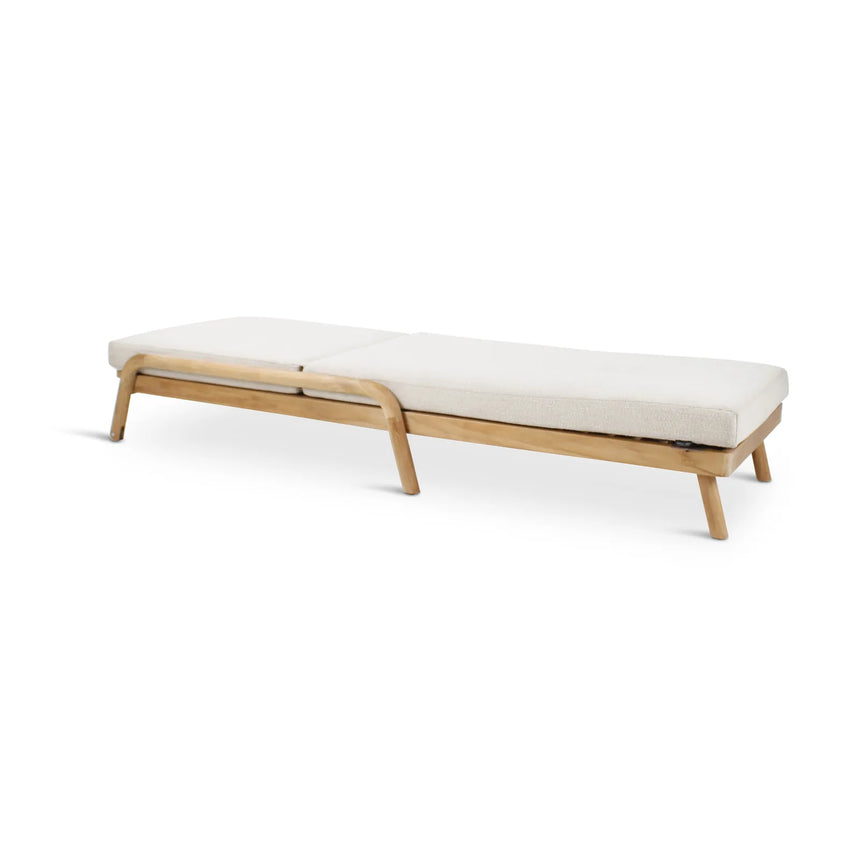 Sonnenliege Boras aus Teakholz mit tonfarbenen Kissen, 200x79x30 cm - ZEN ZONE Furniture