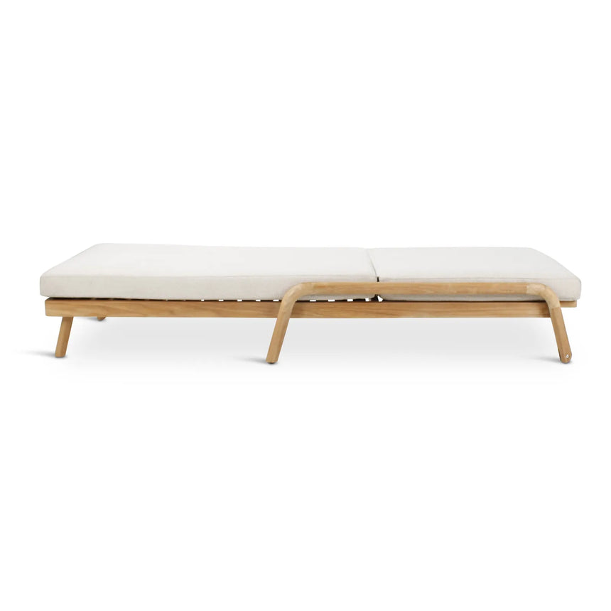 Sonnenliege Boras aus Teakholz mit tonfarbenen Kissen, 200x79x30 cm - ZEN ZONE Furniture