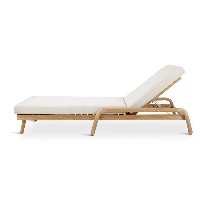 Sonnenliege Boras aus Teakholz mit tonfarbenen Kissen, 200x79x30 cm - ZEN ZONE Furniture
